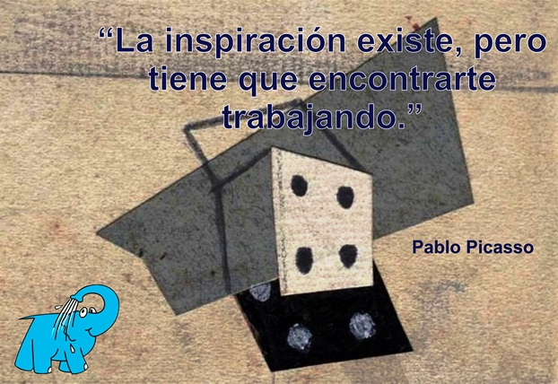 Una Enseñanza de Pablo Picasso sobre La Inspiración, en La Frase del Día del Elefante Azul de Avilés